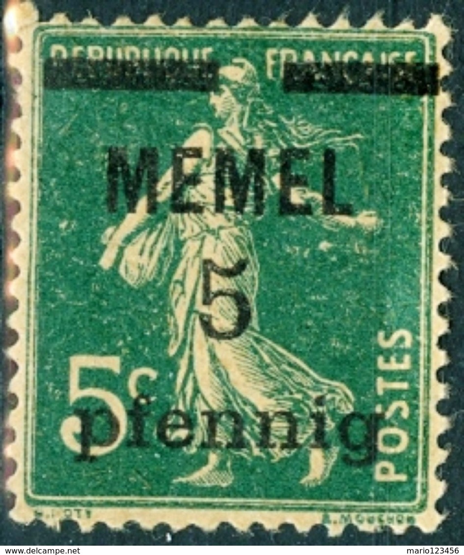 MEMEL, SEMEUSE CAMEE, 1920, FRANCOBOLLI NUOVI (MLH*) Michel 18b    Scott 18 - Unused Stamps