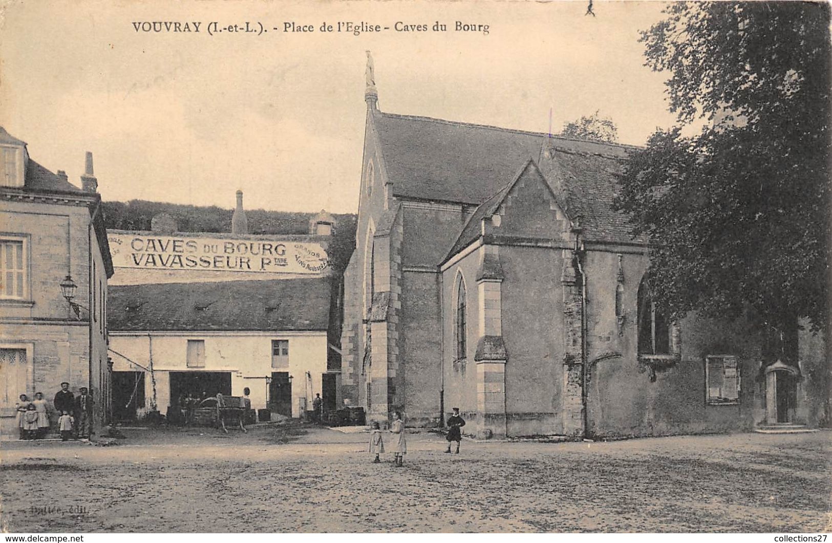 37-VOUVRAY- PLACE DE L'EGLISE - CAVES DU BOURG - Vouvray