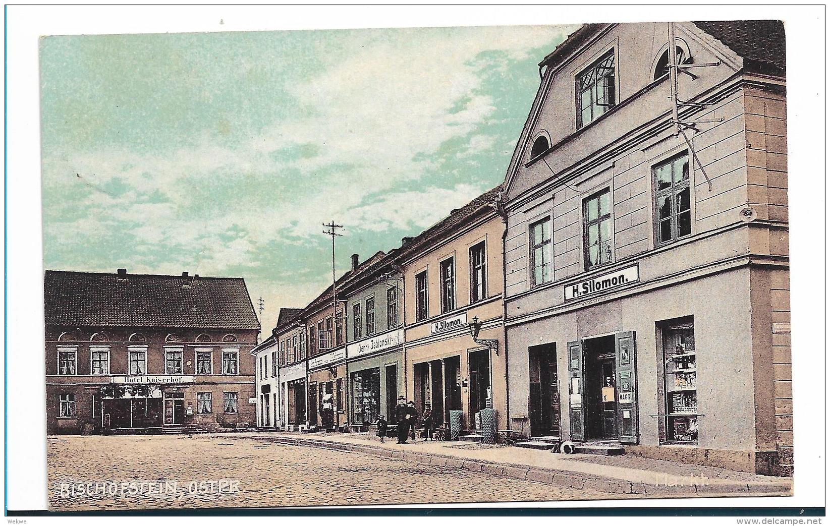 DT-A032 / Alleinstein (Bischofstein) Bildkarte Vom Marktplatz 1920 - Allenstein