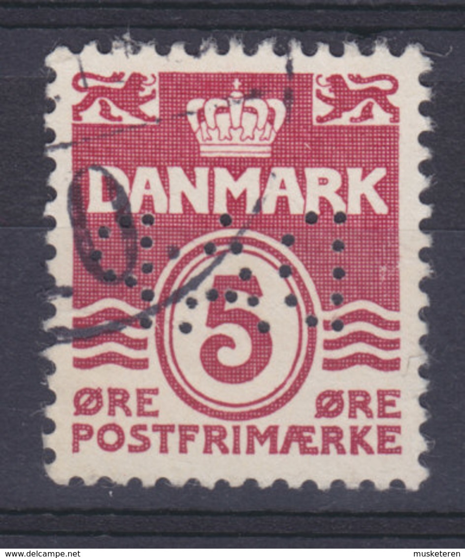 Denmark Perfin Perforé Lochung (D09) 'DAP' Danish American Prospecting, København Wellenlinien Stamp (2 Scans) - Abarten Und Kuriositäten