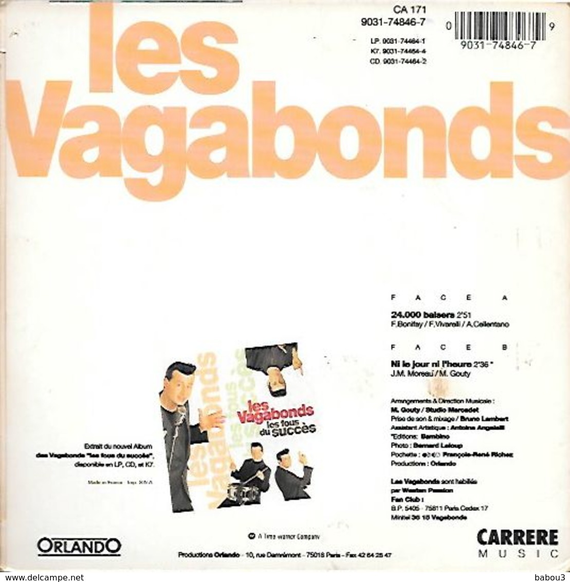 LES VAGABONDS    --  24000 BAISERS - Autres - Musique Française