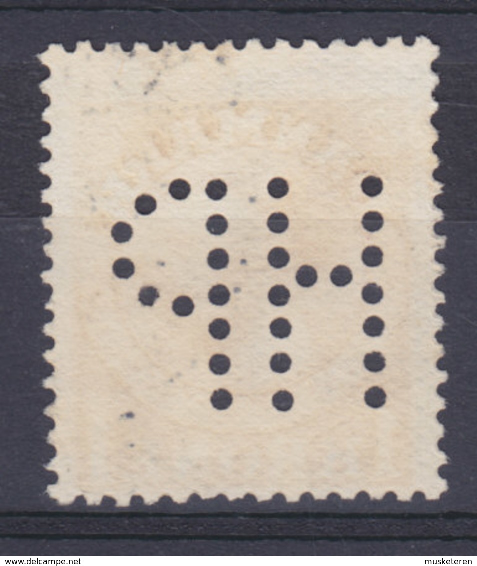 Denmark Perfin Perforé Lochung (H54) 'HP' Holger Petersen, København Mi. 75, 1 Kr. Chr. X. Stamp (2 Scans) - Abarten Und Kuriositäten