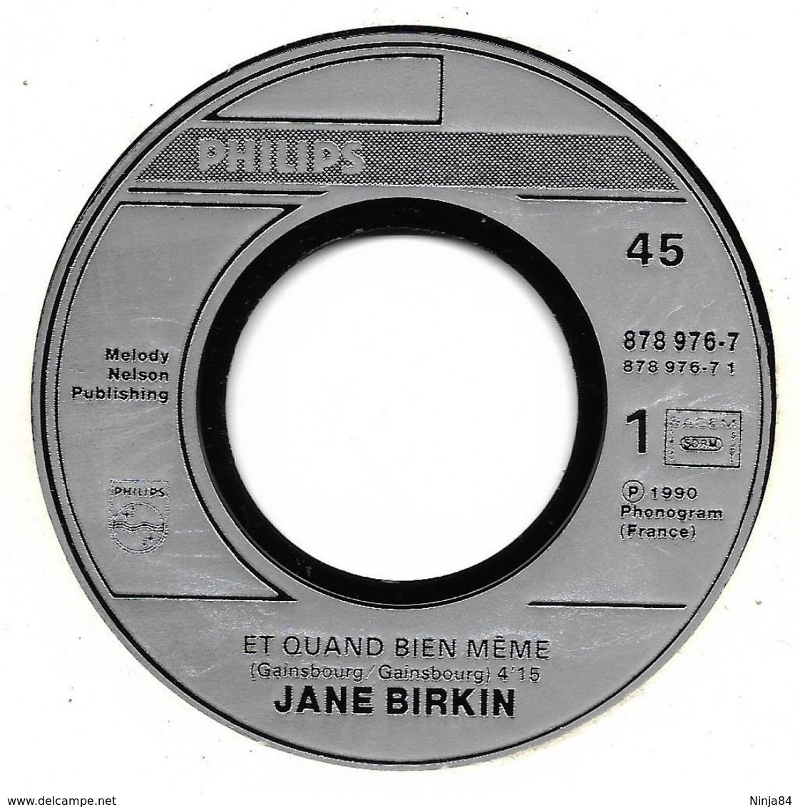 SP 45 RPM (7")  Jane Birkin / Serge Gainsbourg  "  Et Quand Bien Même  " - Autres - Musique Française