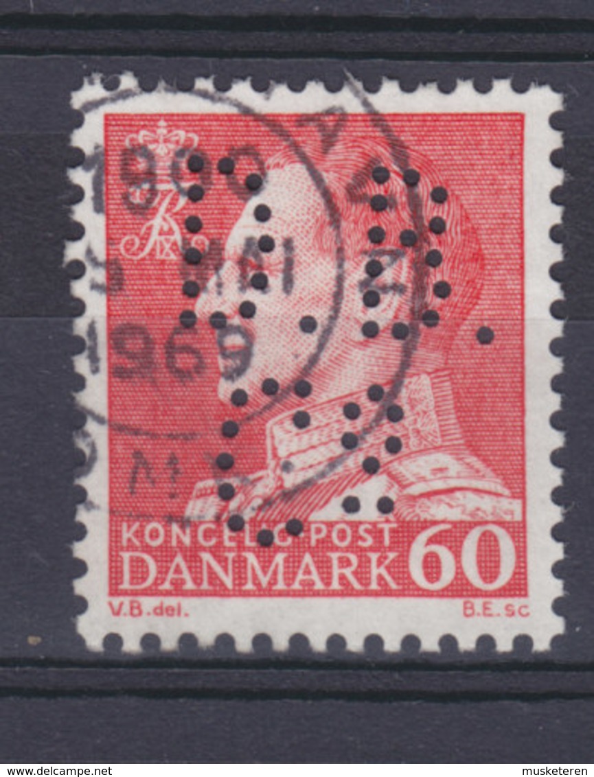 Denmark Perfin Perforé Lochung (D13) 'D.B.Co.' The Dominion Belting Co., København Fr. IX Stamp (2 Scans) - Abarten Und Kuriositäten