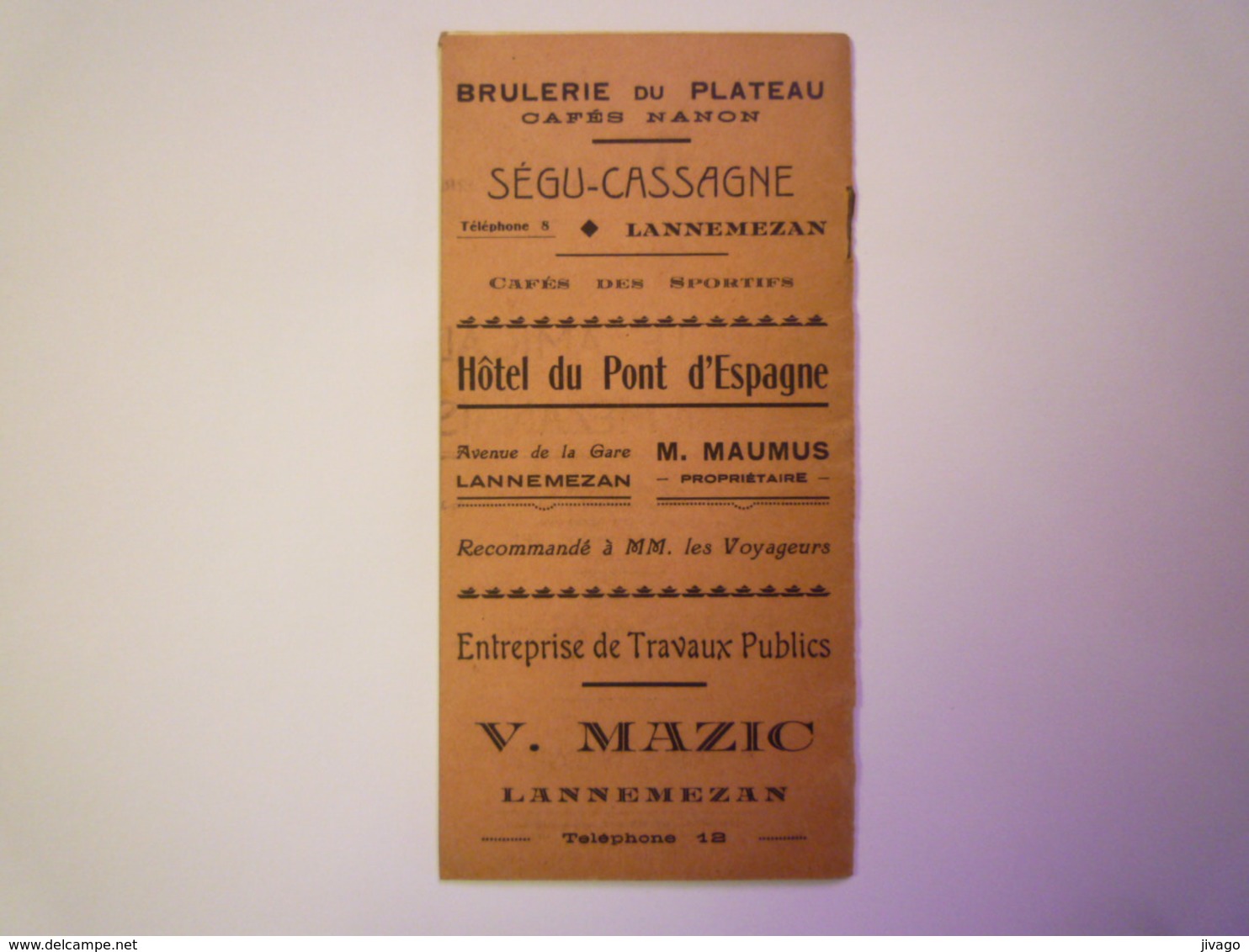 F.F.R.  Comité ARMAGNAC-BIGORRE  Cercle Amical Lannemezanais  CALENDRIER  Saison 1936 - 1937    - Rugby