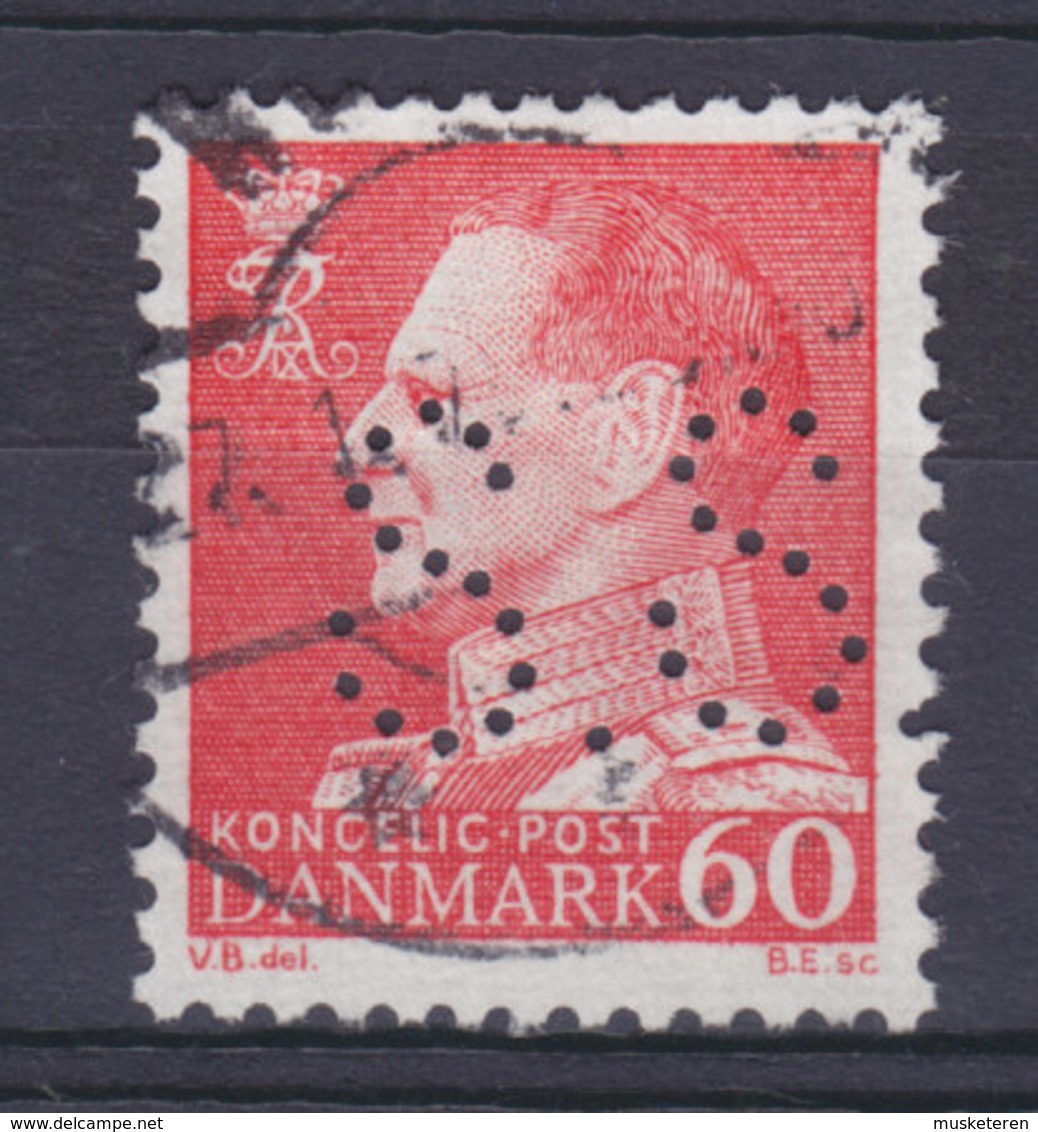 Denmark Perfin Perforé Lochung (S52a) 'S.S.' Søllerød Sogneraad, Holte Fr. IX. Stamp (2 Scans) - Abarten Und Kuriositäten