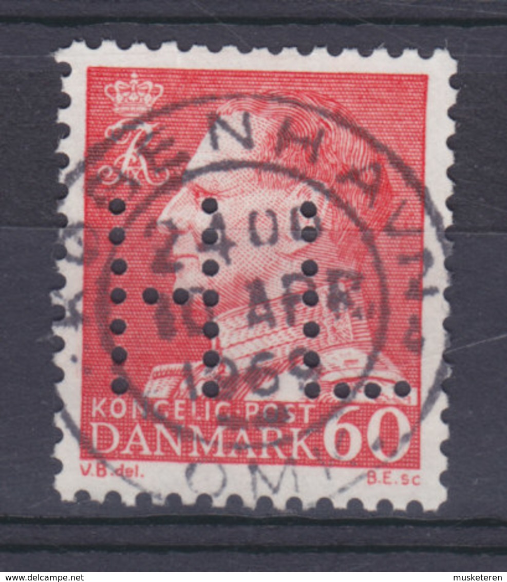 Denmark Perfin Perforé Lochung (H48) 'H L' Sygekassen Helselaget, København Fr. IX. Stamp (2 Scans) - Abarten Und Kuriositäten