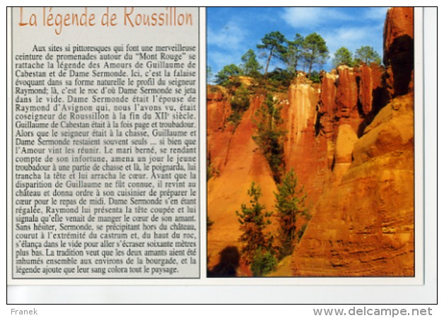 CP84410 - ROUSSILLON - Falaises D'ocre - "La Légende De Roussillon" - Sonstige & Ohne Zuordnung