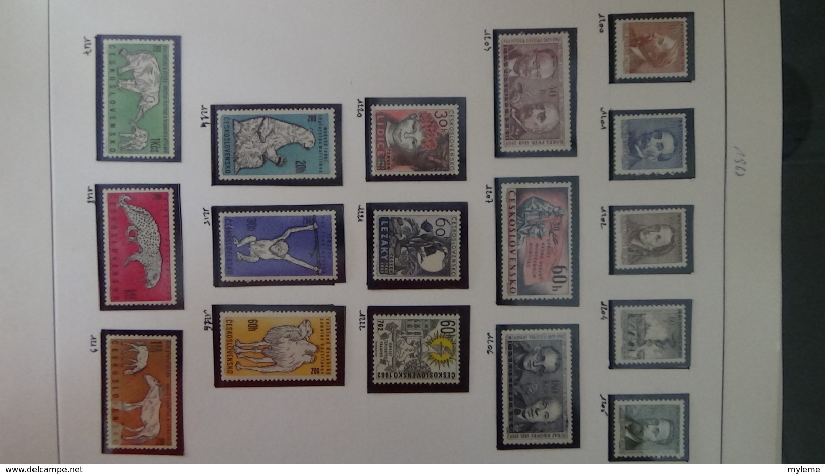 Collection de timbres Tchecoslovaquie ** N° 1037 à 1613  . Voir commentaires