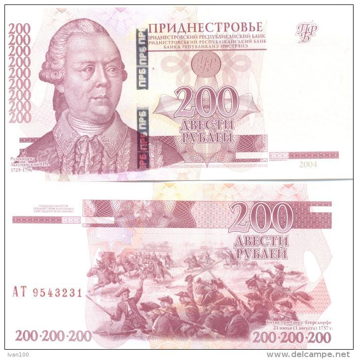 2013. Transnistria, 200Rub/2007, New Modificaton "2012", UNC - Moldova