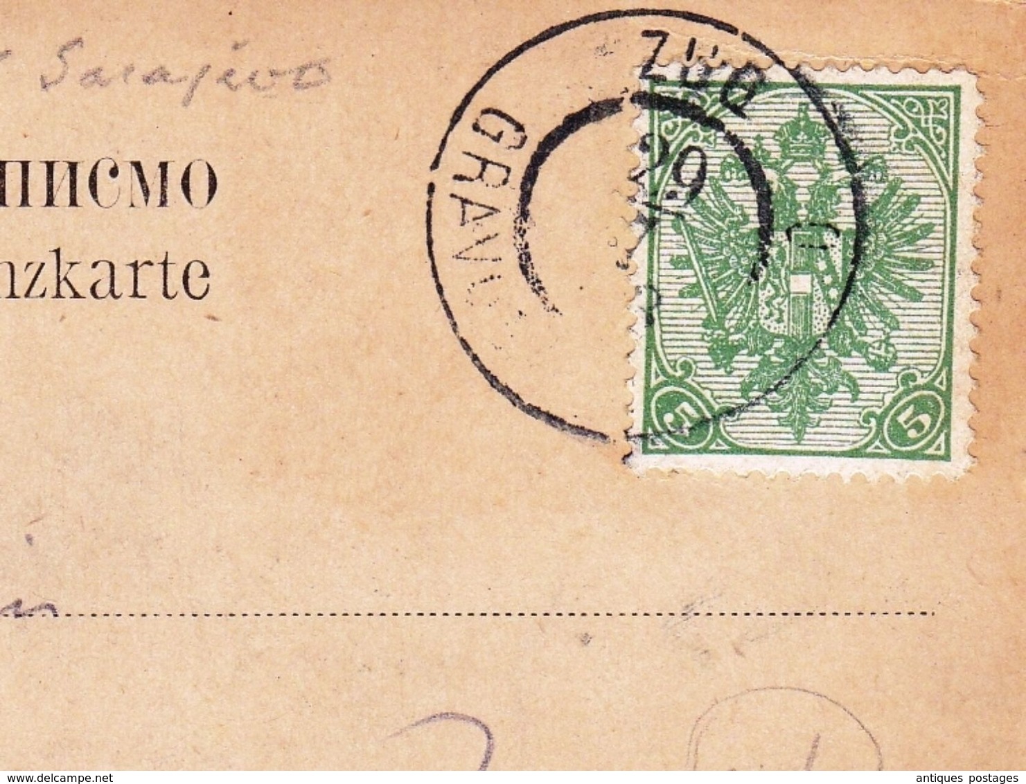 Carte Postale Sarájevo Mostar 1903 Zug Gravosa Ragusa Мостар Босна и Херцеговина Bosna I Hercegovina - Brieven En Documenten