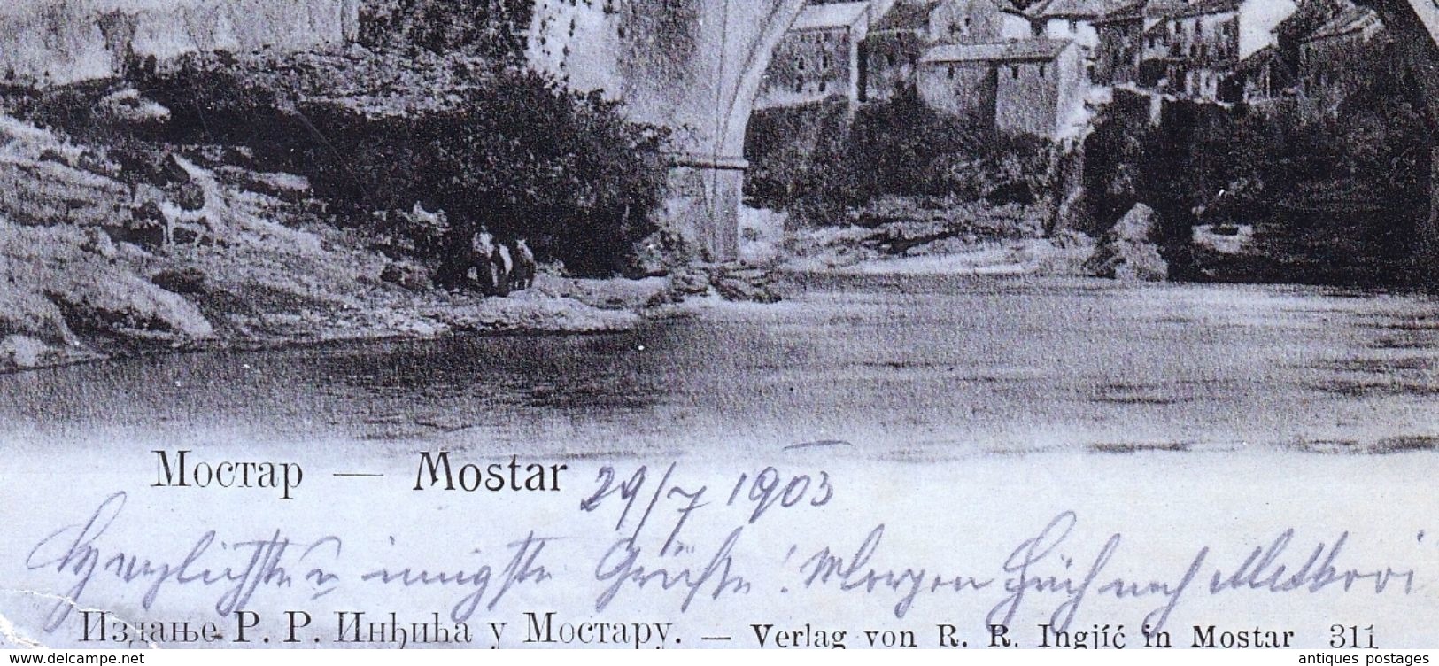 Carte Postale Sarájevo Mostar 1903 Zug Gravosa Ragusa Мостар Босна и Херцеговина Bosna I Hercegovina - Briefe U. Dokumente