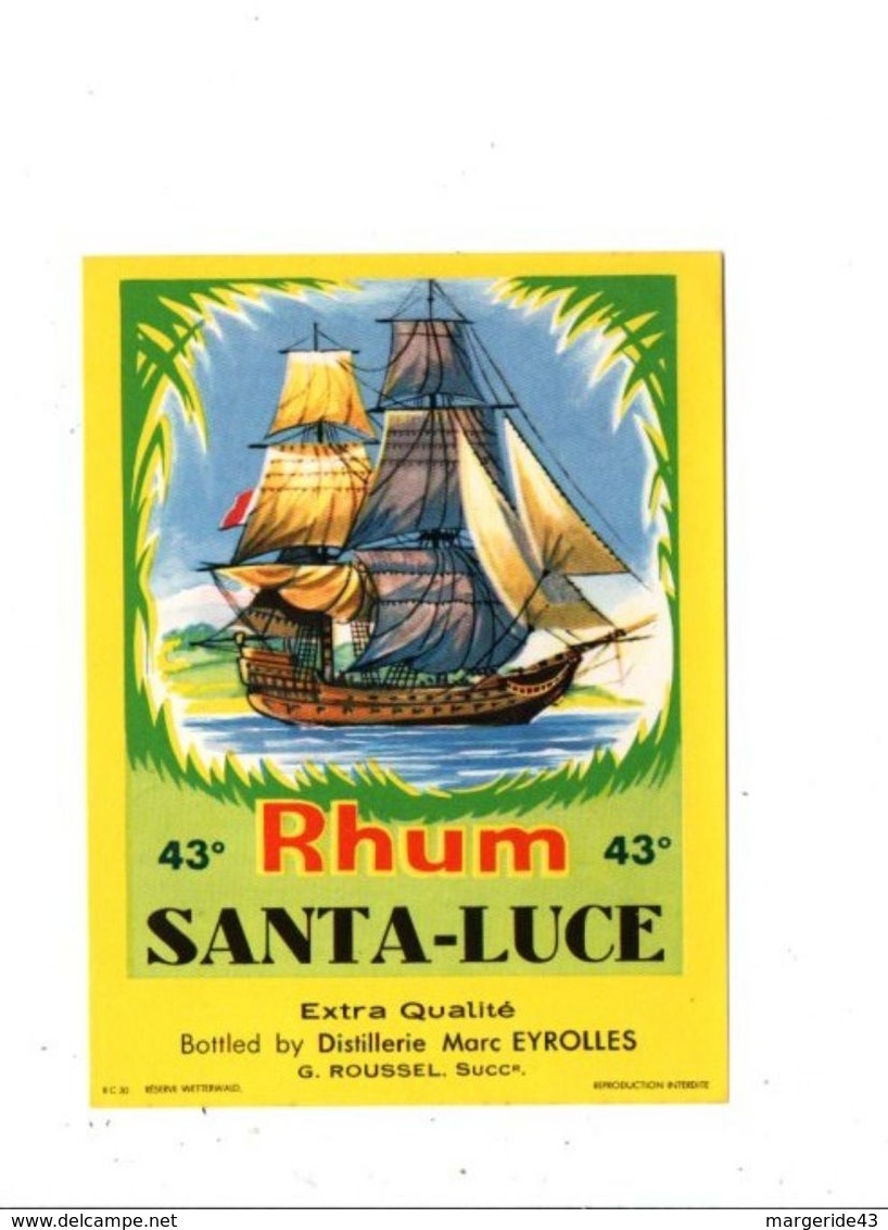 ETIQUETTE RHUM SANTA-LUCE  VOILIER - Rhum