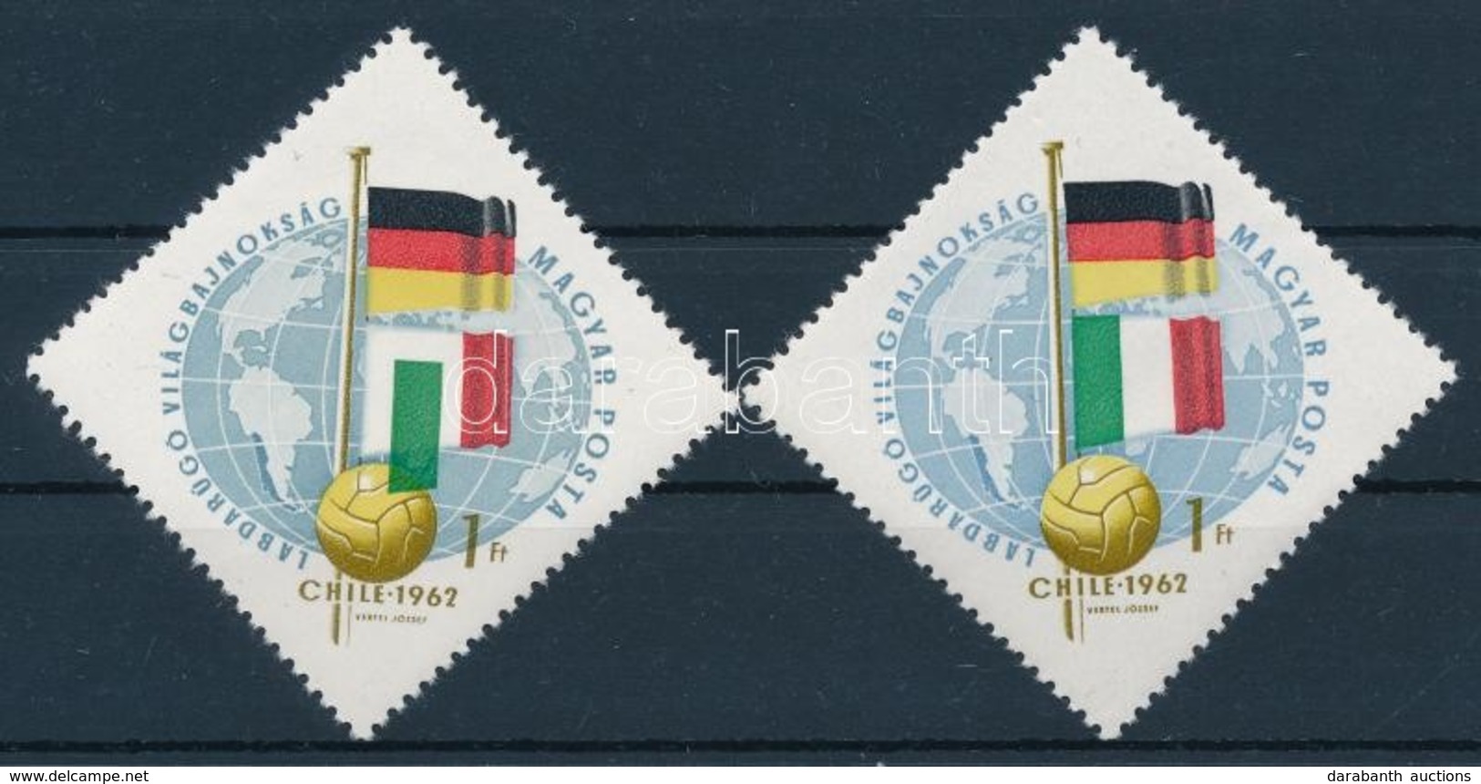 * 1962 Labdarugó VB 1Ft Eltolódott Zöld Színnyomattal. Rendkívül Ritka Nyomási Eltérés! / Mi 1833 With Shifted Green Col - Altri & Non Classificati