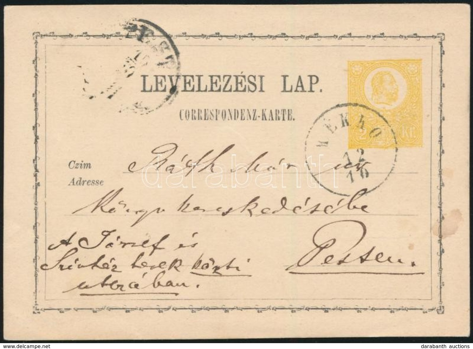 1871 Díjjegyes Levelez?lap 'KÉKK?' (400 P) - Altri & Non Classificati