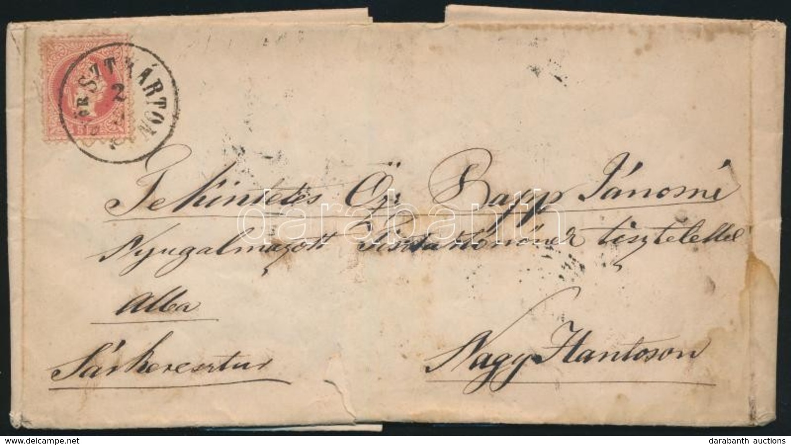 1868 5kr Levélen 'GY?R SZT.MÁRTON' (Gudlin 300 Pont) - Nagy Hantos - Other & Unclassified