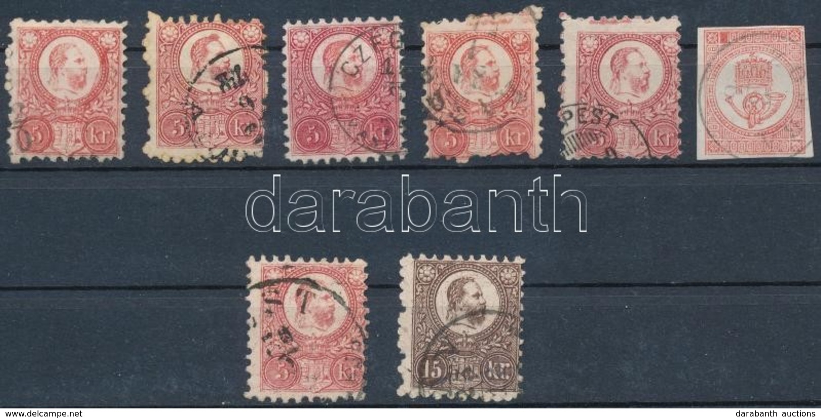 O 1871 6 Db Réznyomat 5kr + 15kr + Hírlapbélyeg Nyomdai érdekességekkel / With Plate Flaws, Paint Spots Etc. - Other & Unclassified