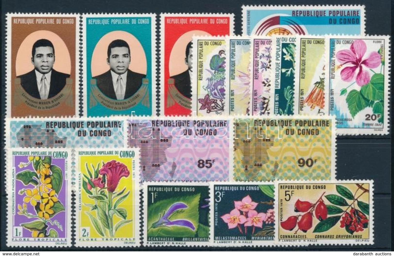 ** 1970-1973 Kongó Brazzaville  3 Sor + 6 Db Klf önálló Bélyeg - Altri & Non Classificati