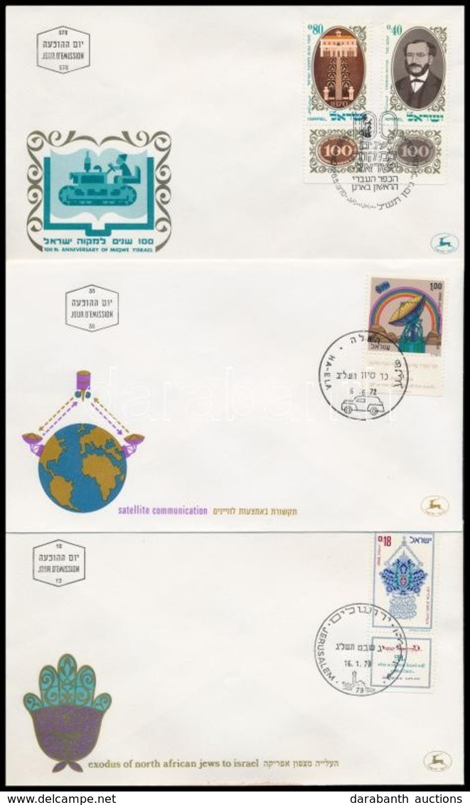 Izrael 1970-1978 9 Db Klf Tabos FDC - Other & Unclassified