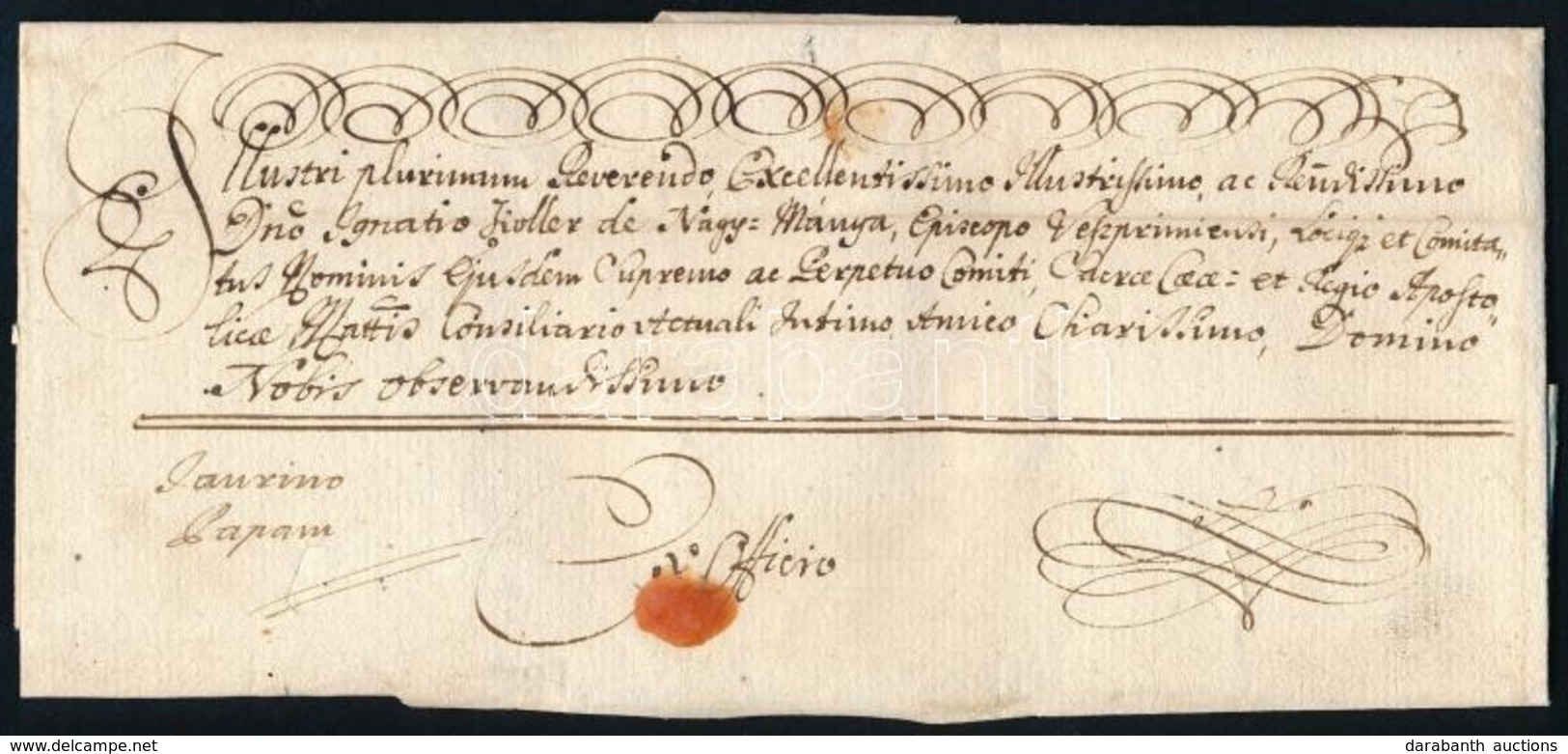 1770 Helytartótanács Levél Díszes Viaszpecséttel - Altri & Non Classificati