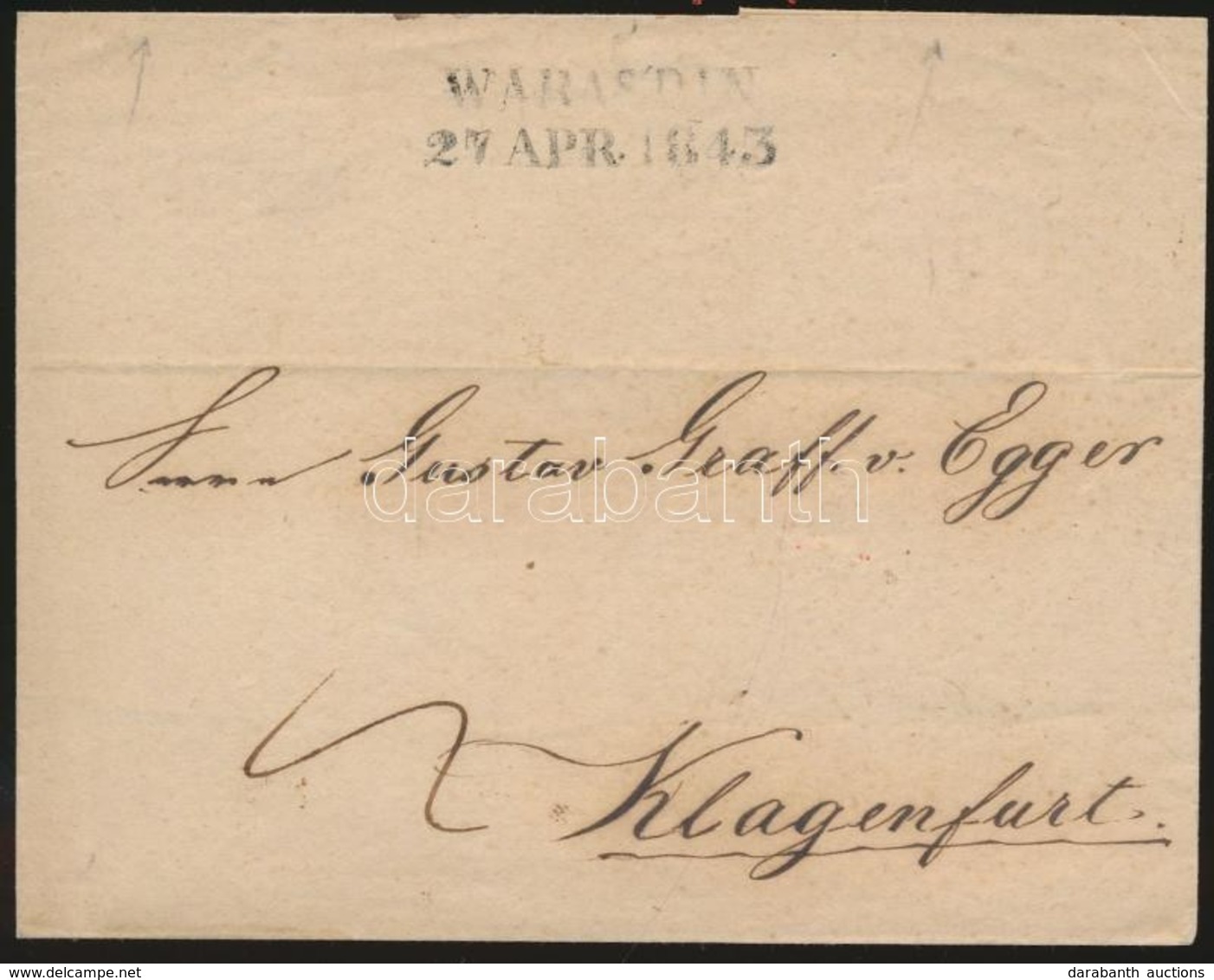 1843 Portós Levél / Cover With Postage Due 'WARASDIN' - 'KLAGENFURT' - Other & Unclassified