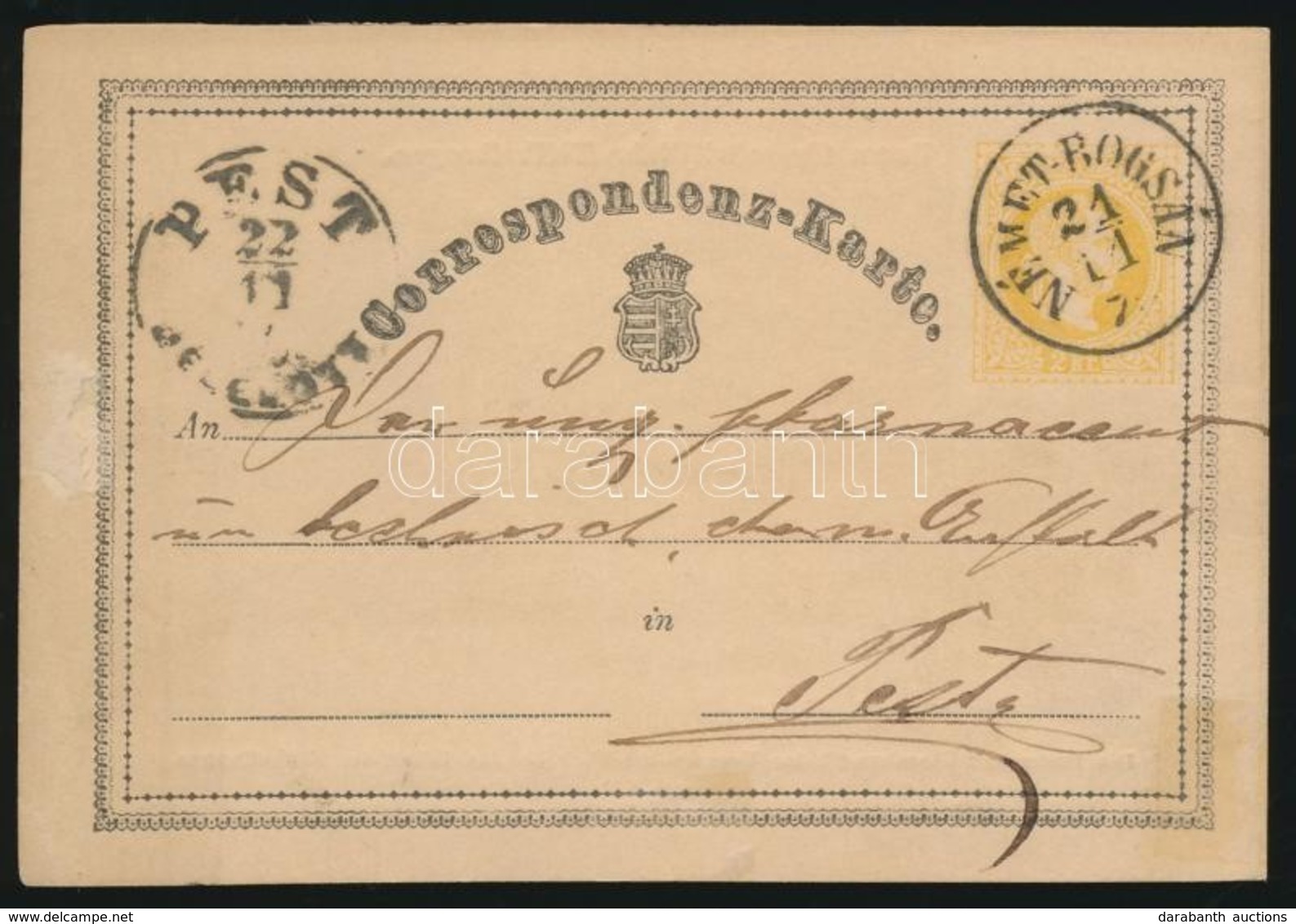 1870 2kr Díjjegyes Levelez?lap / PS-card 'NÉMET-BOGSÁN' - Other & Unclassified