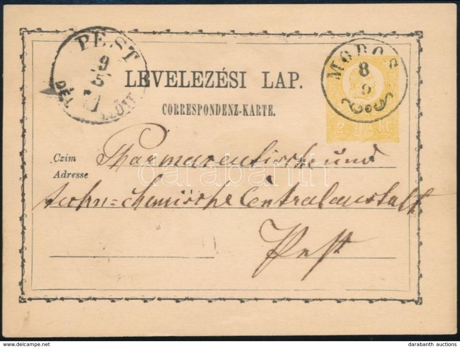 1871 2kr Díjjegyes Levelezési Lap ,,PEST' - ,,MODOS' - Other & Unclassified