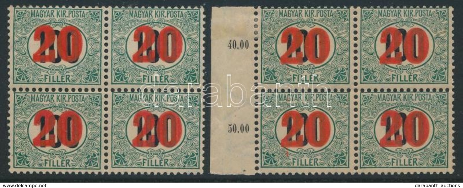 ** * 1915 Kisegít? Portó MBA 402  Négyestömb Szám, Ill. Csillag Vízjel - Other & Unclassified