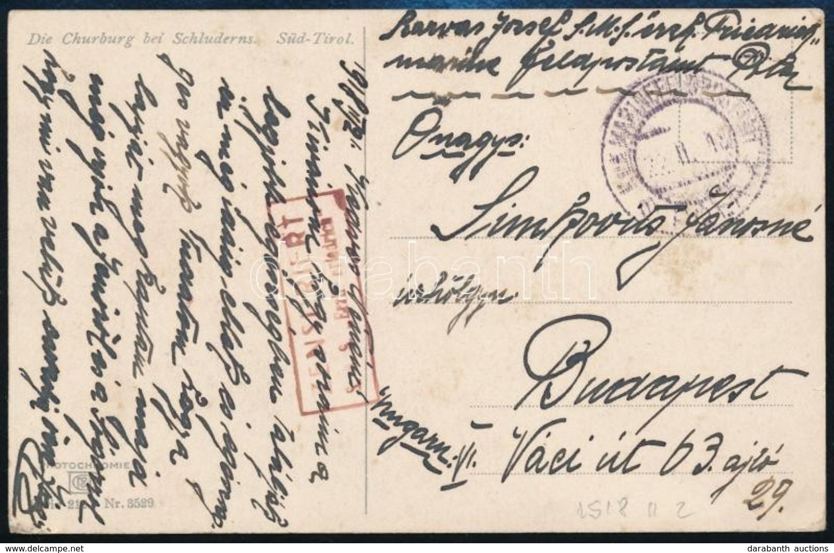 1918 Tábori Képeslap Hadihajópostával 'S.M.S. Erzh, Friedrich' - Other & Unclassified