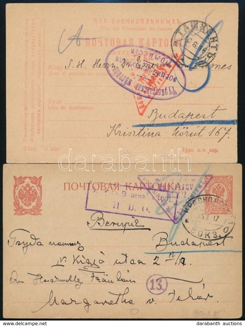 1916-1917 2 Db Orosz Hadifogoly Levelez?lap - Autres & Non Classés