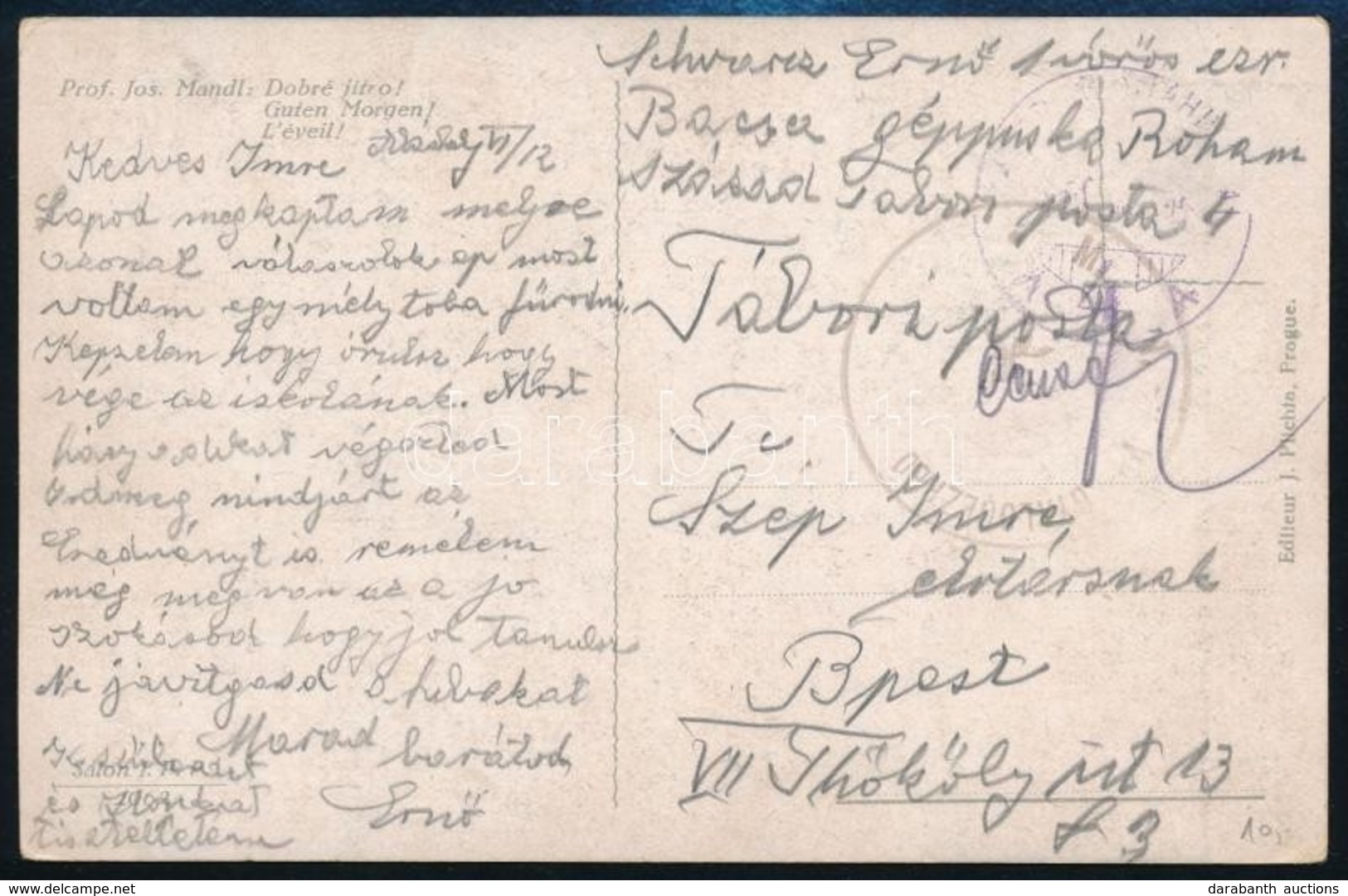 1919 Vörös Hadsereg Tábori Posta Géppuskás Roham Század, Tábori Postahivatal 4 Bélyegzéssel - Other & Unclassified