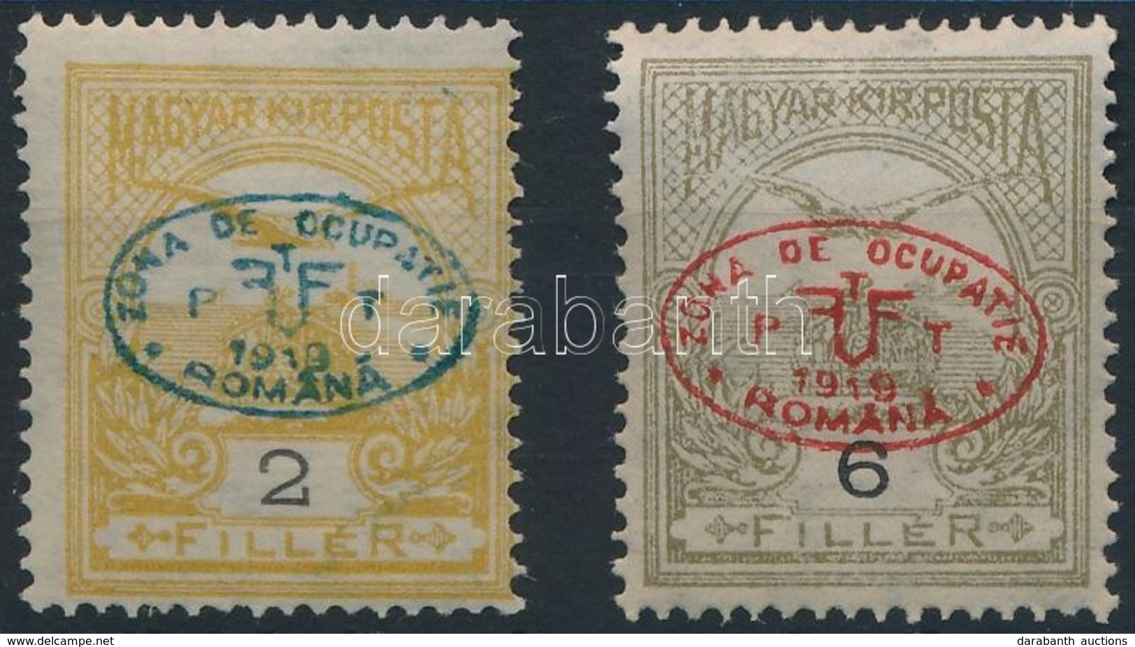 ** Debrecen I. 1919 Turul 2f és 6f Garancia Nélkül (**35.000) - Other & Unclassified