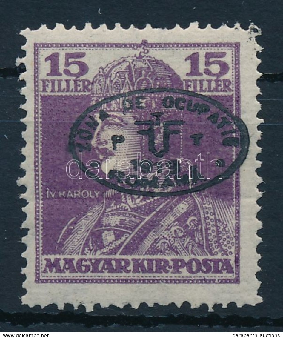* Debrecen I. 1919 Károly 15f Fekete Felülnyomással, Garancia Nélkül (**50.000) - Other & Unclassified