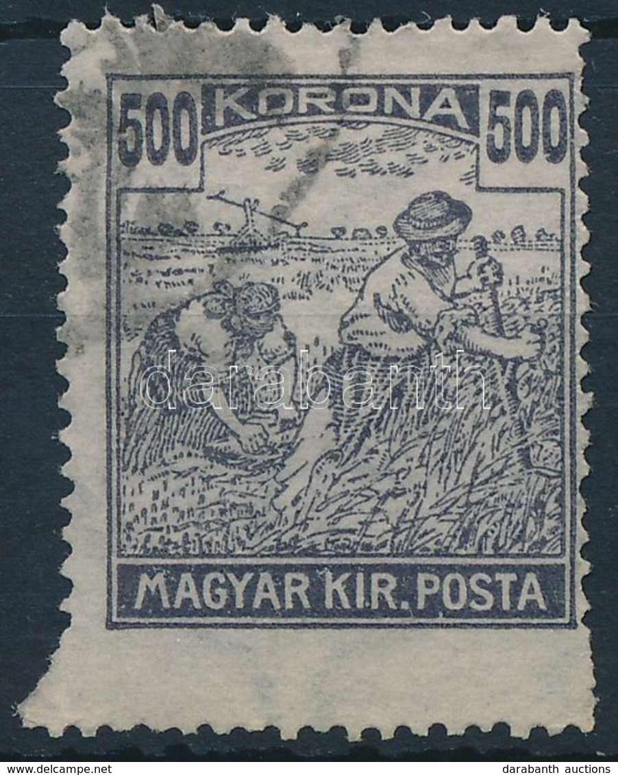 O 1920 Arató 500K Alul Elfogazva / Mi 352 With Shifted Perforation - Andere & Zonder Classificatie