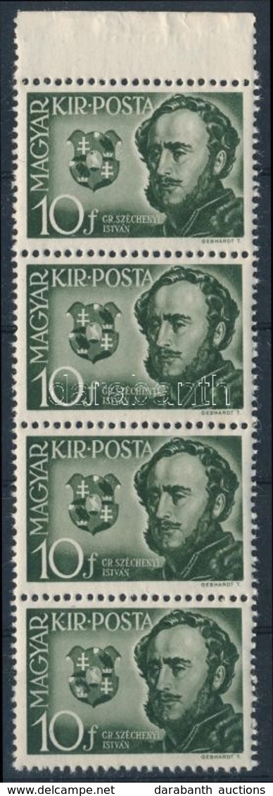 ** 1941 Széchenyi 10f Függ?leges Négyescsík, 1 Bélyegen ,,fehér Hasú Holló' - Other & Unclassified