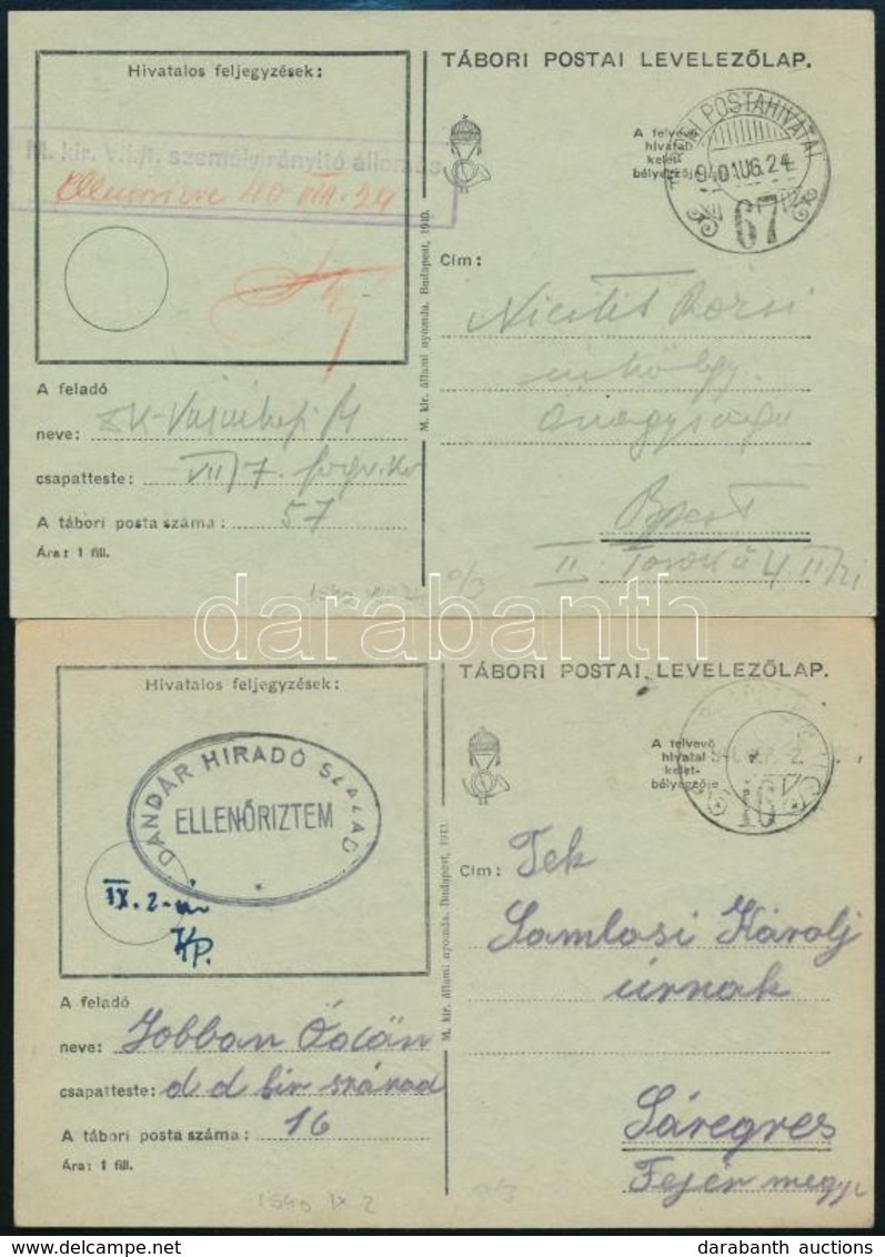 1940-1941 3 Db Tábori Posta Levelez?lap - Other & Unclassified