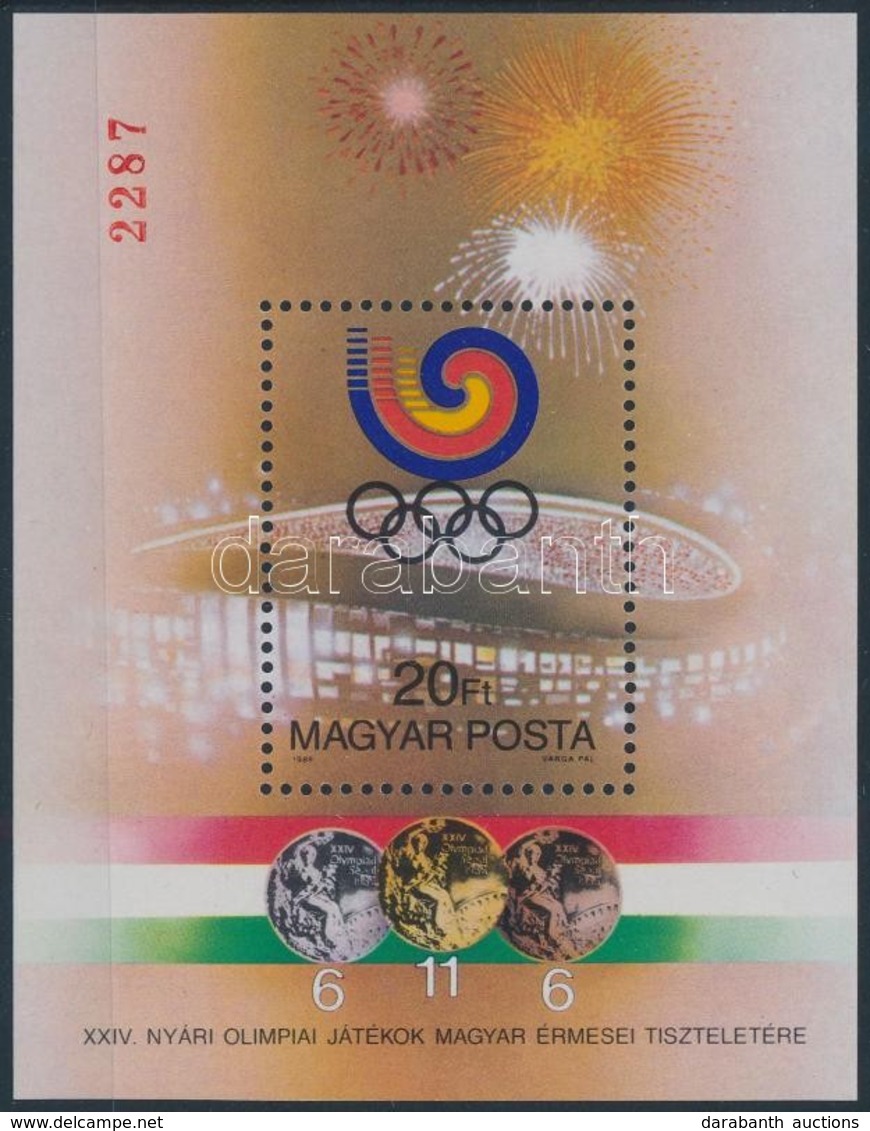 ** 1988 Szöuli Olimpiai érmesek Ajándék Blokk (15.000) - Other & Unclassified