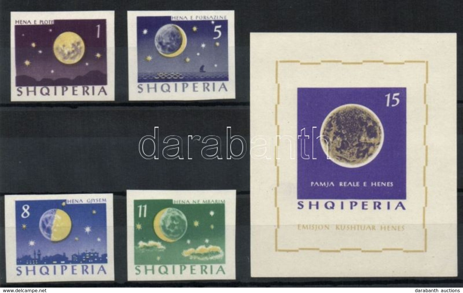 ** 1964 A 4 Hold Fázis Vágott Sor+blokk Mi 839-842+24 - Other & Unclassified