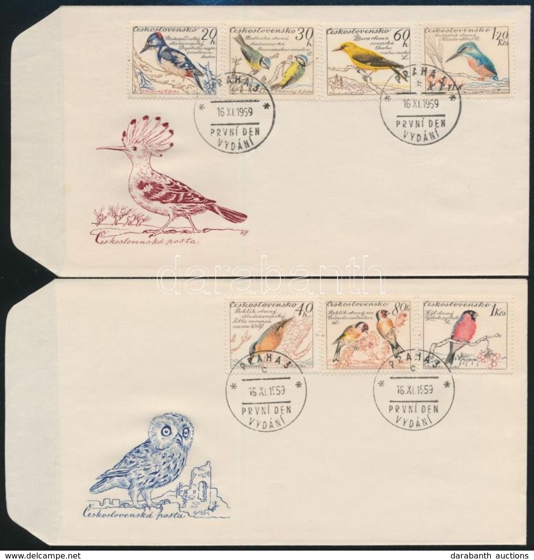 1959 Madarak Sor 2 Db FDC-n Mi 1163-1169 - Other & Unclassified