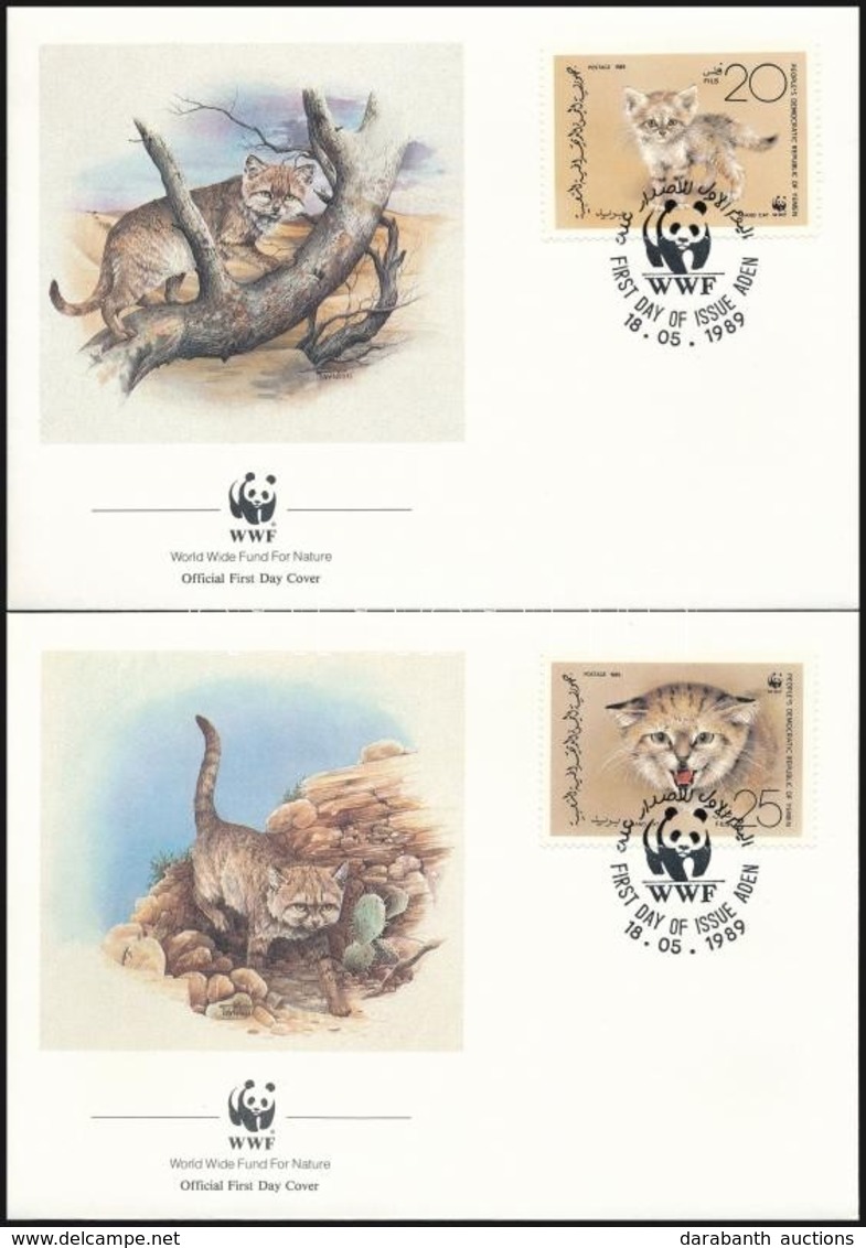 1989 WWF Homoki Macska és Sivatagi Róka Sor 4 Db FDC-n Mi 450-453 - Other & Unclassified