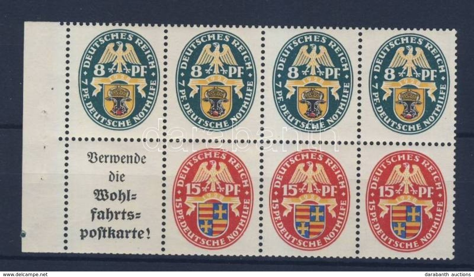 * 1928 Nothilfe Bélyegfüzetlap / Stampbooklet Sheet H-Blatt 64 (Mi 426-427) - Other & Unclassified