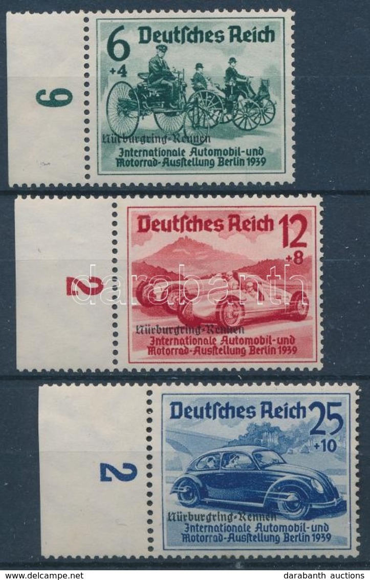 ** 1939 Nürburgring-Rennen Mi 695-697 (ívszéli Falc / Hinged On Margin) - Other & Unclassified