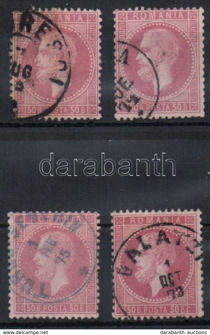 O 1872 4 X Mi 42 Az Egyik Kék Bélyegz?vel, 3 Szignált / One With Blue Cancellation, 3 Stamp Signed: Ferchenbauer - Other & Unclassified