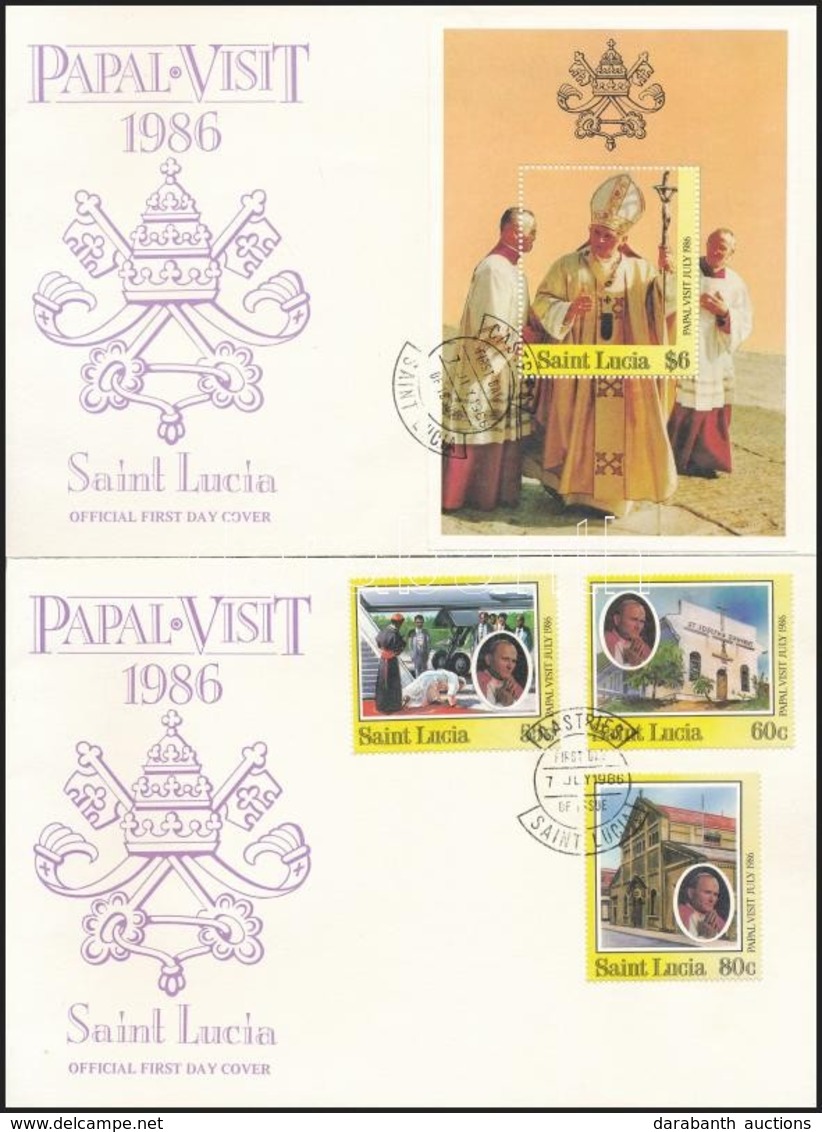 1986 Pápa Sor Mi 844-846 + Blokk Mi 49 2 Db FDC-n - Other & Unclassified