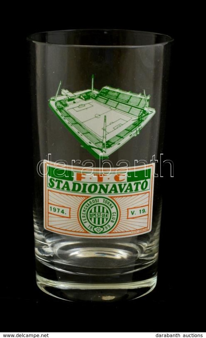 1974  FTC Stadion Avató Pohár, Matricás, Hibátlan, M:11,5 Cm - Glass & Crystal