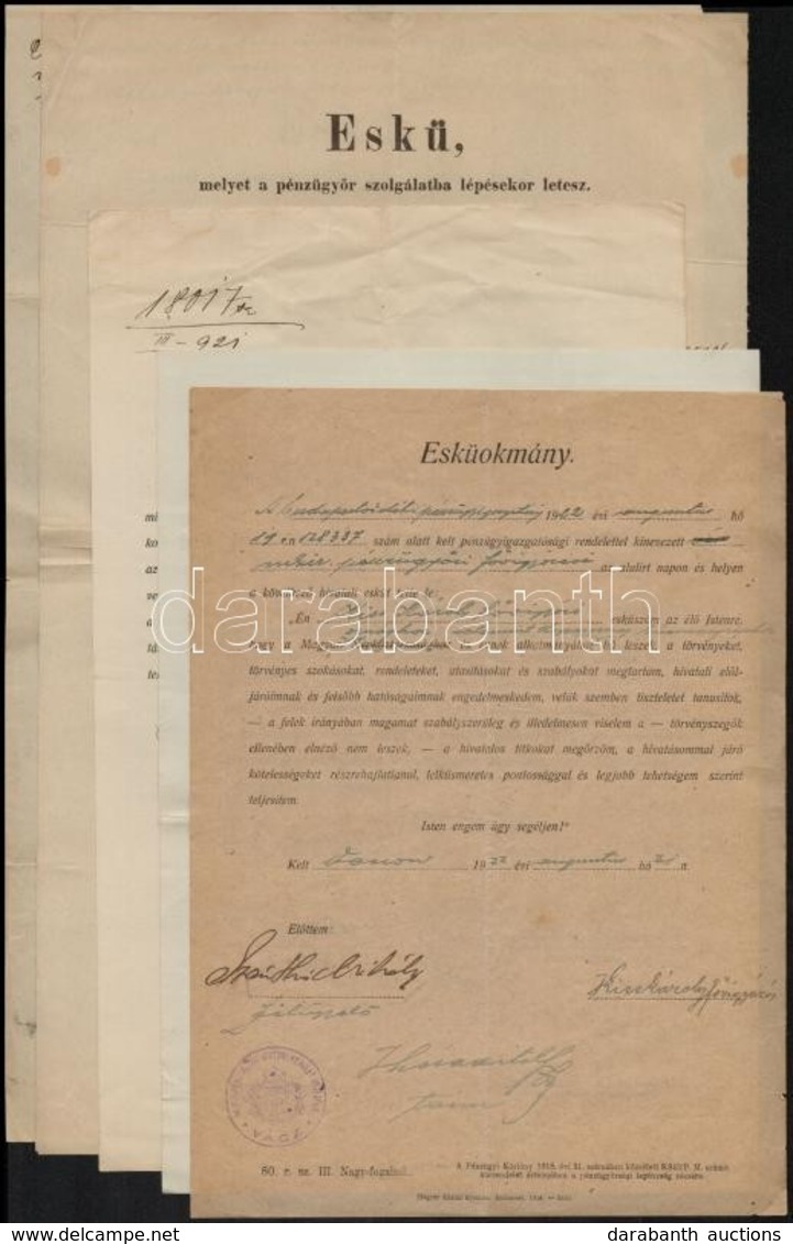 1913-1939 5 Db Pénzügy?ri Eskü, Jó állapotban - Unclassified