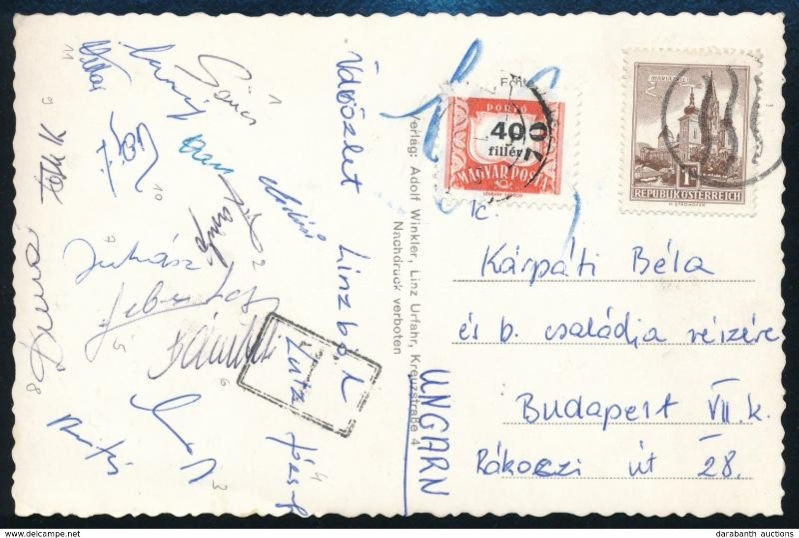 Cca 1965 Magyar Labdarúgók Aláírásai Levelez?lapon (Sz?cs, Zámbó, Dunai, Stb.) - Other & Unclassified