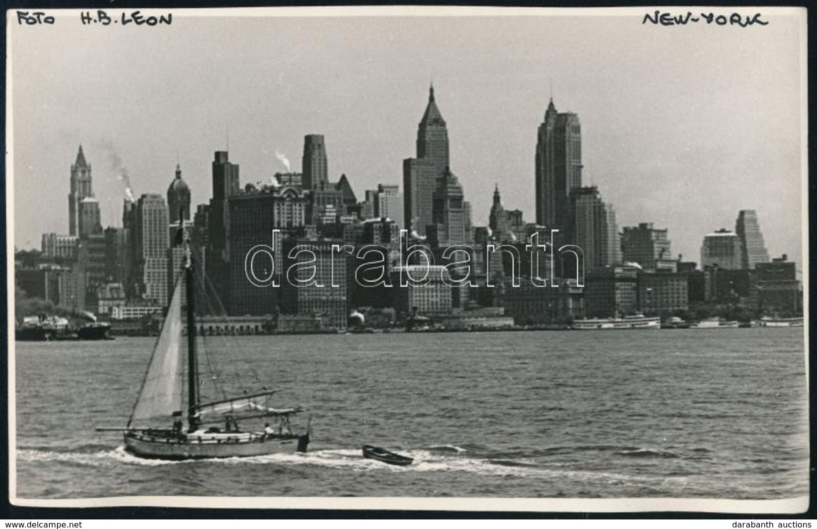 Cca 1930-1940 H. B. Leon: New York, Feliratozott Fotó, 12×19 Cm - Other & Unclassified