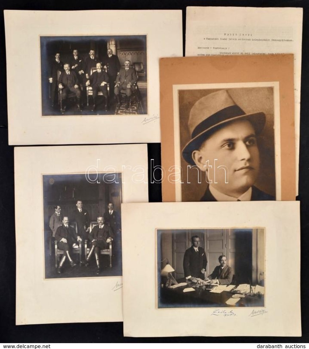 Nagyatádi Szabó István (1863-1924), Eskütt Lajos (1896-1957) és Társaik Fotókon, 4 Db, Valamint Eskütt Lajos Nyílt Level - Other & Unclassified