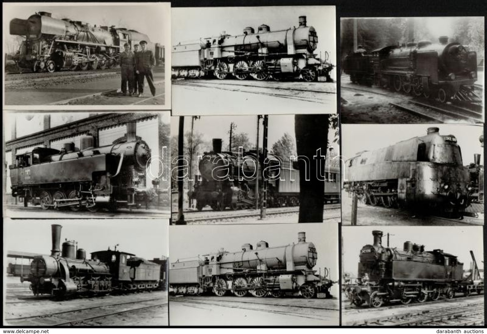 Mozdonyok Vegyes Tétele, Különféle Korokban Készült, 13 Db Vintage Fotó, 9x12 Cm és 9x14 Cm - Other & Unclassified